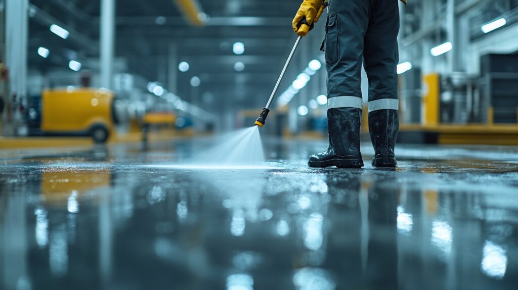 Pavimento industriale in resina con finitura liscia e resistente allo sporco