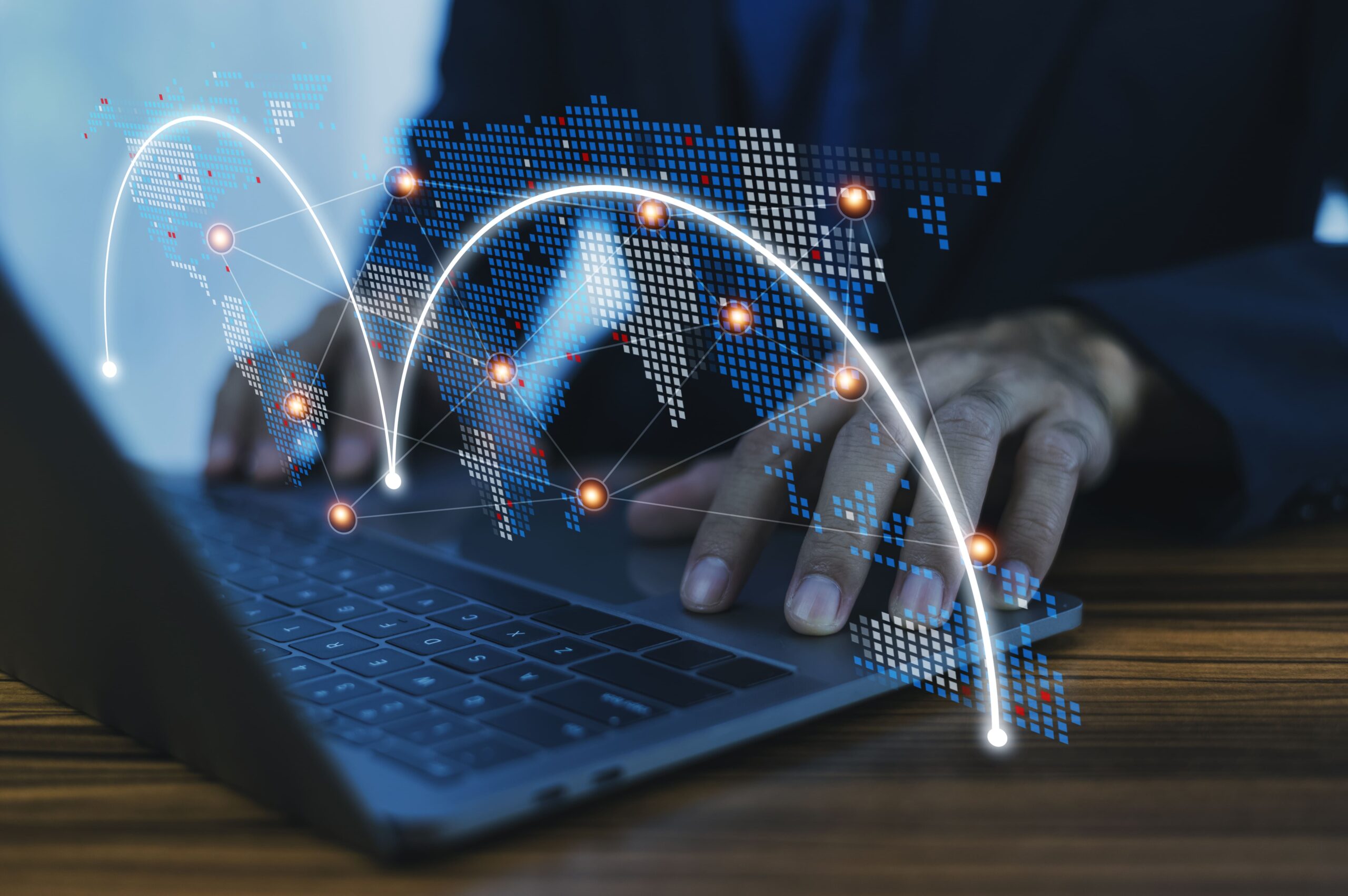 Global manufacturing network with connected factories, digital supply chains and industrial technology representing the transformation of production systems worldwide