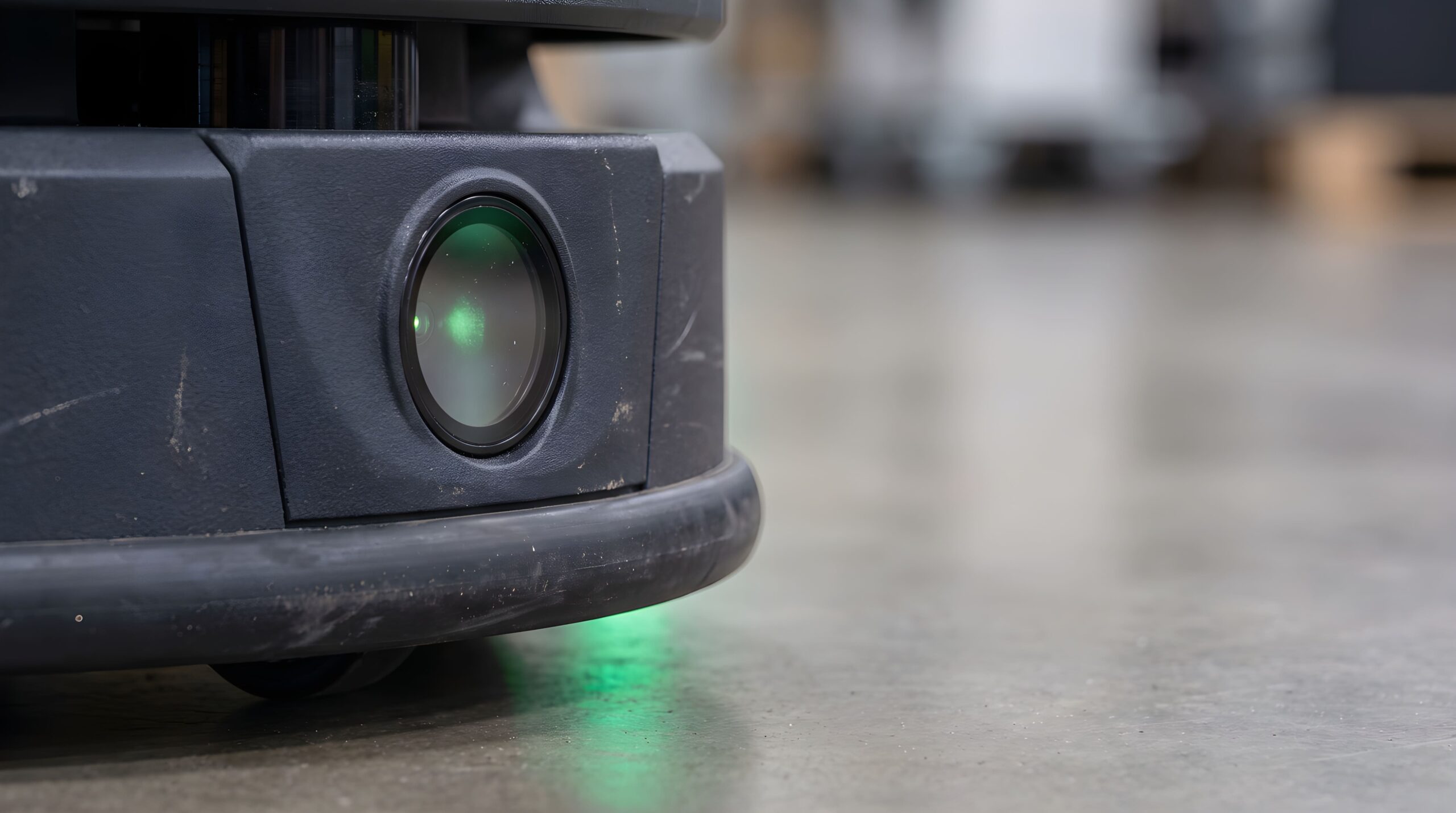 Robot autonomo che utilizza sistemi di percezione artificiale per interpretare l'ambiente circostante